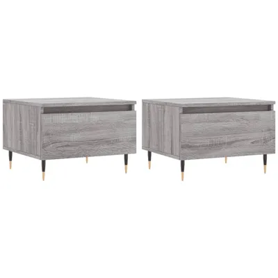 Produktbild von vidaXL Couchtische 2 Stk. Grau Sonoma 50x46x35 cm Holzwerkstoff