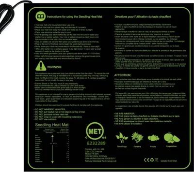Produktbild von Heizmatte für Setzlinge und Stecklinge, Heizmatte für den Innenbereich, Gewächshauszubehör, Gartenkeimtopf, wasserdichtes Hydrokultur-Heizkissen für Reptilienamphibien, 50 x 52 cm