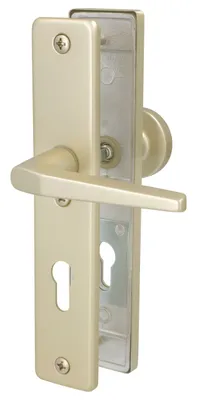 Produktbild von Schutzbeschlag für Wohnungseingangstüren mit Profilzylinderlochung DIN rechts/links, Knopf/Drücker, Lochabstand 72mm