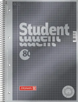 Produktbild von BRUNNEN Collegeblock Premium Student | A4, Lineatur 28, 80 Blatt, anthrazit - ein Stück