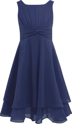 Produktbild von Mädchen Sommer Kleid Gr. 152 Cm Chiffon Ärmellos Partykleid Knielang Hochzeit Blumenmädchen Brautjungfernkleid