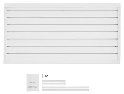 Obrázek produktu pro SucceBuy nástěnný panel na nářadí 1225 x 645 x 20 mm, PVC lamelový panel do garáže, bílý nástěnný organizér, nosnost 136 kg na desku, lamelový panel s designem spojky a možností individuálního oříznutí, ideální pro skladování a prezentaci
