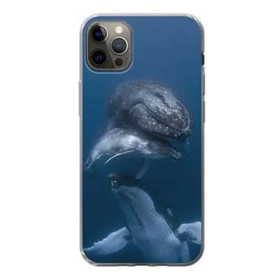 Produktbild von MuchoWow® Handyhülle Schutzhülle Hülle für iPhone 13 Pro Max Wale - Meer - Familie Silikon Softcase Handy Hülle - Mobiltelefon
