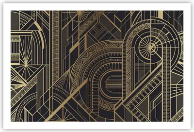 Produktbild von Poster - Poster ohne Rahmen - Ornament Gold Schwarz - 91,5x61 cm - Wand Bild - Wanddeko - Wandbilder - Kunstposter - Wandposter - Bilder - Kunstdruck - Wanddekoration - Wandbild - P2XAA91x61-4522