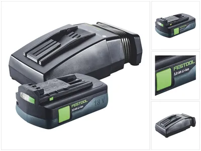 Zdjęcie produktu dla Zestaw energetyczny Festool 1x akumulator BP 18 Li 3.0 C 18 V 3.0 Ah / 3000 mAh Li-Ion ( 577658 ) + ładowarka TCL 6 ( 201135 )