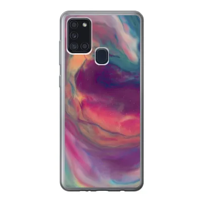 Produktbild von MuchoWow® Handyhülle Schutzhülle Hülle für Samsung Galaxy A21s Flüssig - Rosa - Türkis - Abstrakt Silikon Softcase Handy Hülle - Hartschale