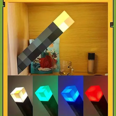 Produktbild von Minecraft Spiel Taschenlampe Lampe LED Nachtlicht Geschenk USB wiederaufladbar