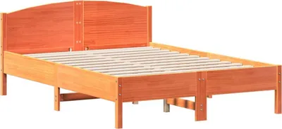 Produktbild von vidaXL Massivholzbett ohne Matratze Wachsbraun 140x190 cm Kiefernholz
