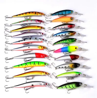 Immagine prodotto di Set Angelköder da 20 pezzi, galleggianti, per la pesca del persico, con scatola di conservazione