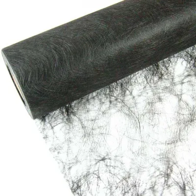 Produktbild von 25m Sizoflor ® Original Tischband Tischläufer Tischdeko Faserseide 30cm / 300mm, Farbe:schwarz