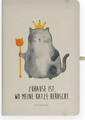 Produktbild von Mr. & Mrs. Panda Skizzenbuch Katze König - Transparent - Geschenk, Katzen, Wohnung, Kladde, Journal, Krone, Cats, Adressbuch, notizbuch, Haha, Queen, Tagebuch