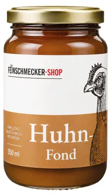 Produktbild von Der Feinschmecker 350ml Hühnerfond aus natürlichen Zutaten I Leckere Basis für Eintöpfe und Geflügelgerichte I Höchste Qualität ohne Geschmacksverstärker für natürliche Aromen bei Huhngerichten