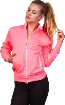 Produktbild von Mivaro Damen Sweatjacke tailliert mit Stehkragen und Reißverschluss sportlich elegant aus Baumwolle mit Fleece innen warm bequem für Freizeit Arbeit und Alltag in vielen Farben erhältlich