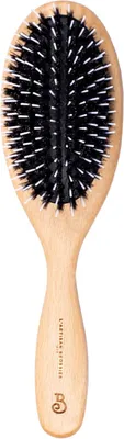 Image de Brosse à cheveux pneumatique, avec des poils de sanglier et des picots en nylon, en bois de hêtre, pour cheveux bouclés