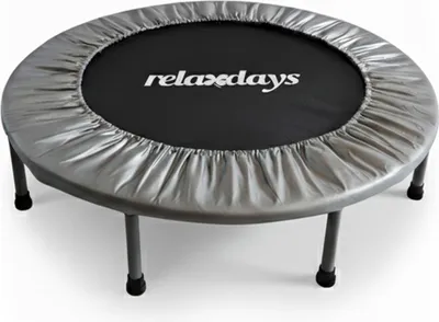 Produktbild von Relaxdays Indoor Trampolin, Ø 95 cm, faltbares Minitrampolin bis 100 kg, Sport & Gymnastik, Fitnesstrampolin, grau