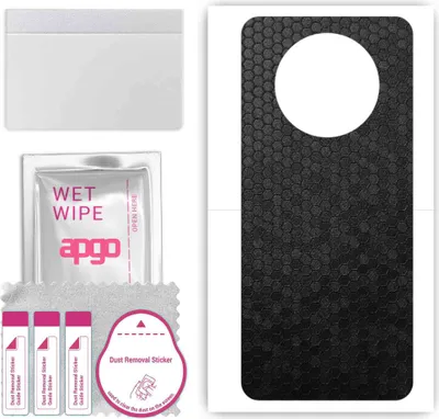 Produktbild von apgo Rückseite Schutzfolie, Skin, kompatibel mit Huawei Nova Y90, Hinten Displayschutzfolie aus Vinylfolie, kratzfest, einfache Montage - Schwarze Honigwabe