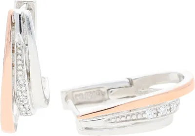 Produktbild von JuwelmaLux Creolen 925 Silber Roségold plattiert Zirkonia JL10-06-2289