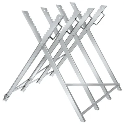 Image de Chevalet de sciage pliant 4 tréteaux - gris
