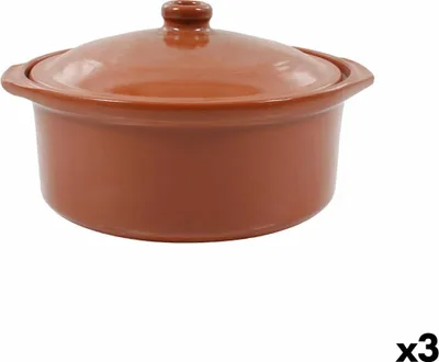 Image de Plat à four en terre cuite azofra avec couvercle 24,5 x 23 x 16,7 cm (3 pièces)