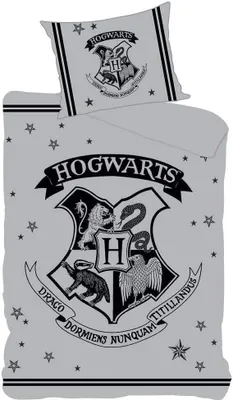 Image de Harry Potter - Hogwarts - Parure de lit TA6454 (Lit simple) (Gris)