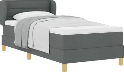 Obrázok produktu pre Posteľ s pružinovým rámom Tmavo šedá 90 x 190 cm látka