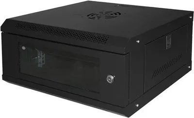 Productafbeelding van 19 Inch Wandkast 4U Lichtgewicht Netwerkkast met Glazen Deur - Compacte Serverkast
