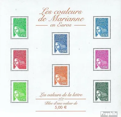 Produktbild von Briefmarken Frankreich 2001 Mi 3557I A x-3592I A x Kleinbogen (kompl.Ausg.) postfrisch Marianne