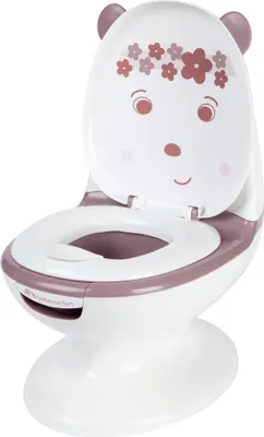 Produktbild von Bebeconfort Minitoilette, töpfchen baby, 1-3 Jahre,0-20kg,lebensechtes Design mit Spritzschutz, echtes Spülgeräusch, abnehmbare Schüssel, Bär Lavendel