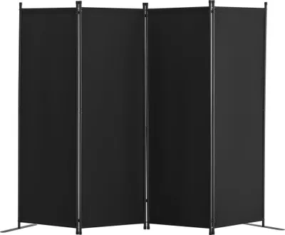 Produktbild von Raumteiler 4-teiliger Faltbarer Sichtschutz - Flexible Trennwand Paravent in Schwarz - Ideal für Zuhause und Büro