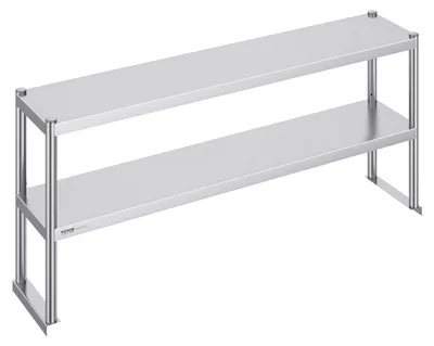 Zdjęcie produktu dla Stół roboczy dwupoziomowy 1524x305mm regulowane półki ze stali nierdzewnej