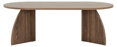 Image de Table basse de salon en bois MDF mélaminé noyer 120 x 60 x 40 cm charge 25 kg
