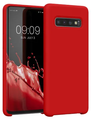 Produktbild von kwmobile Handyhülle für Samsung Galaxy S10 Hülle - Case Silikon - Kabelloses Laden - Schutzhülle Cover in Klassisch Rot
