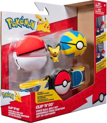 Produktbild von Jazwares Pokémon Clip'n'Go Poké Gürtel Set Pokéball, Flottball & Pichu