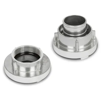 Immagine prodotto di Raccordo fisso e raccordo di aspirazione EBERTH da 2" in un set, raccordo per tubo flessibile Storz C da 2 pollici, diametro filettatura interna 59 mm, diametro bocchetta esterna 52 mm