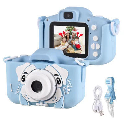 Produktbild von Mini-Cartoon-Kinder-Digitalkamera 1080P Digital-Videokamera fuer Kinder Dual-Objektiv 2,0-Zoll-IPS-Bildschirm mit Umhaengeband Geburtstags-Weihnachtsgeschenk fuer Jungen Maedchen