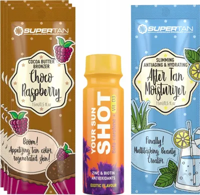 Obrázok produktu pre Supertan Choco Raspberry 3x 15ml Mocny Bronzer + Gratisy