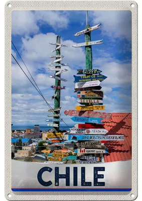 Produktbild von Blechschild Reise 20x30cm Chile Meer Strand Weg