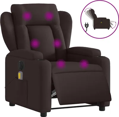 Produktbild von vidaXL Massagesessel Elektrisch Dunkelbraun Stoff