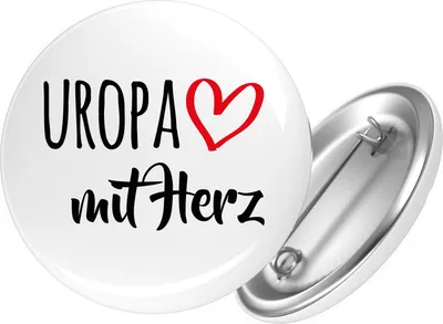 Produktbild von Huuraa Button Uropa mit Herz 59mm rund mit Sicherheitsnadel Ansteckbutton Geschenkidee