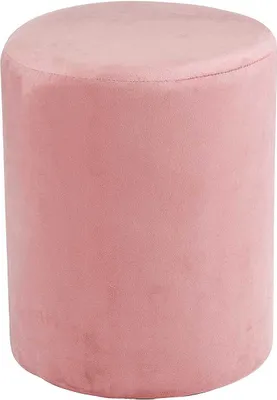 Produktbild von Hocker, rund, gepolstert, mit Velours-Samt bezogen, Samthocker (ØxH) ca. 28 x 37 cm, rosa