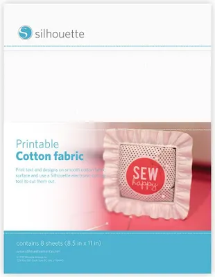 Produktbild von Silhouette - Printable Baumwolle Fabric - 8 Blatt -  21.5cm x 27.9cm)