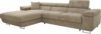 Produktbild von MIRJAN24 Ecksofa Torezio Mini, Stilvoll Eckcouch mit Bettkasten und Schlaffunktion, Einstellbare Kopfstützen, 280x170x70-90 cm (Farbe: Lumo 30, Seite: Links)