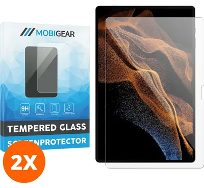 Produktbild von Mobigear Displayschutzfolie für Samsung Galaxy Tab S8 Ultra, gehärtetes Glas, Displayschutz – kompatibel mit Hüllen (2er-Pack)