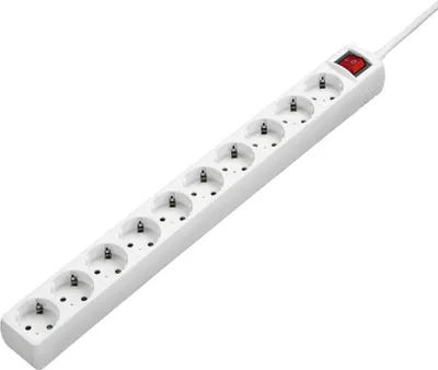 Produktbild von Hama Steckdosenleiste 10-fach, Ein-/Ausschalter, 3m, Steckdosen 45° gedr