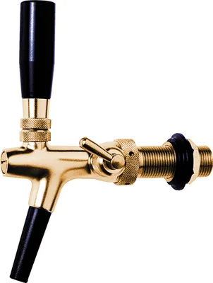 Zdjęcie produktu dla Kran zawór do piwa z kompensatorem samozamykający się - pozłacany, wersja 10 mm, długość gwintu: 35 mm