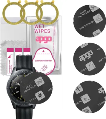 Produktbild von apgo 3 Stück Schutzglas, Matt, kompatibel mit Samsung Galaxy Watch 42MM Smartwatch, Hybrid 8H, Ersatz für Hartglas, Displayschutzglas, Bildschirmschutz, Displayschutz, kratzfest