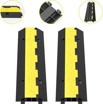 Immagine prodotto di Barriera a cavo per esterni - Barriera di sicurezza stradale - Portata 5000 kg - Antiscivolo - 101x24x5 cm - 2 pezzi