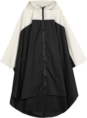 Produktbild von Famanu Regenjacke Wasserfest mit Kapuze und Reißverschluss - Schwarz-Weiß