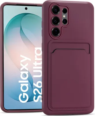 Produktbild von Handyhülle für Samsung Galaxy S26 Ultra Hülle Silikon Schutzhülle mit Kartenfach Slim Wallet Case, Raspberry