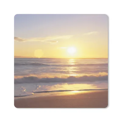 Produktbild von MuchoWow® Mauspad Mousepad Sonnenuntergang - Strand - Brücke 30x30 cm - Mousepads - Maus Mat - Pad - Mausunterlage - Gaming
